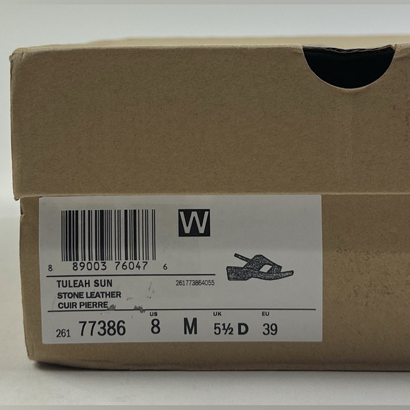Clarks Tuleah Sun Stone Gray Leather Womens Wedge Sandals Slingback 26177386 - Picture 10 of 12